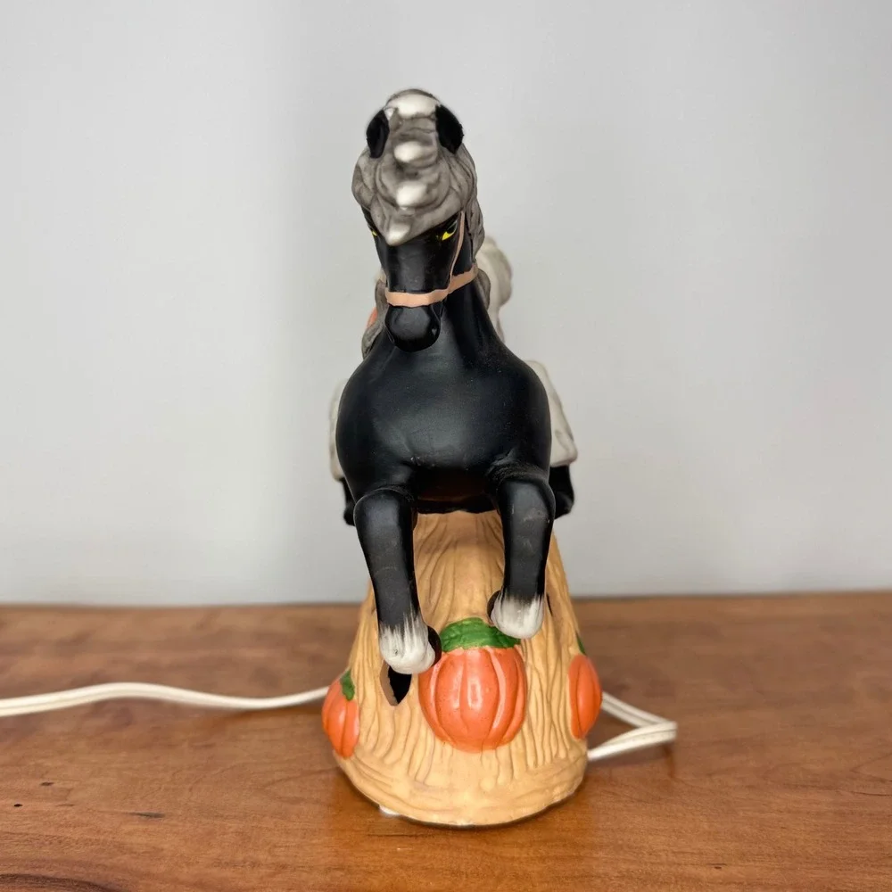 Vintage 1992 Prettique Jedediah's Spirit Porcelain Ghost Horse Sculpture Light